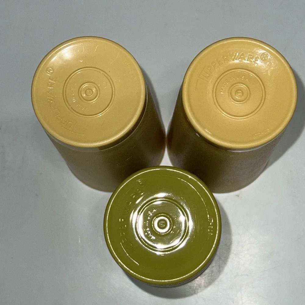 Set Of 3‎ Vintage Tupperware # 873 Tumblers Cups Harvest Colors Stackable 12 oz.